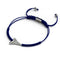 Bracelet en macramé bleu marine à dents de requin par Lauren Howe | Argent sterling .925 | Cristal